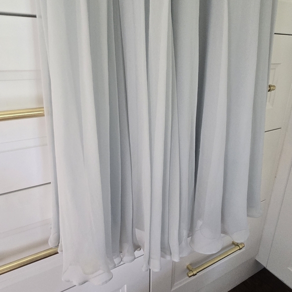 Marchesa Notte Silk Blue Embellished Embroidered Mesh Sheer Panel Detail Gown - Picture 8 of 15